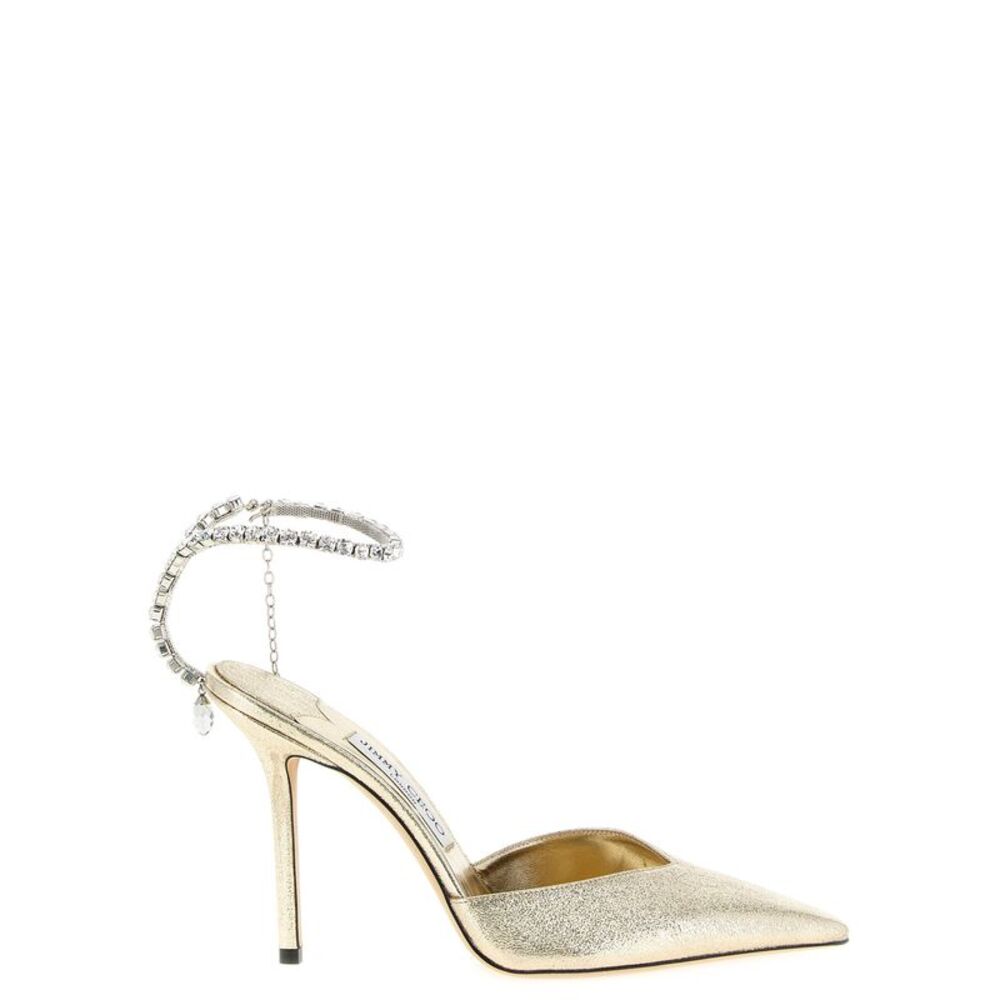 Jimmy Choo Gold Tencel High Heel Women's Pumps